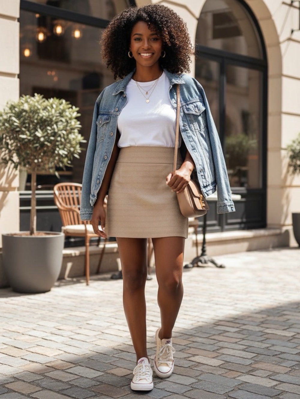 J. Crew Beige Textured Cotton Mini Skirt Size 8 Summer 2010 Y2K Archive